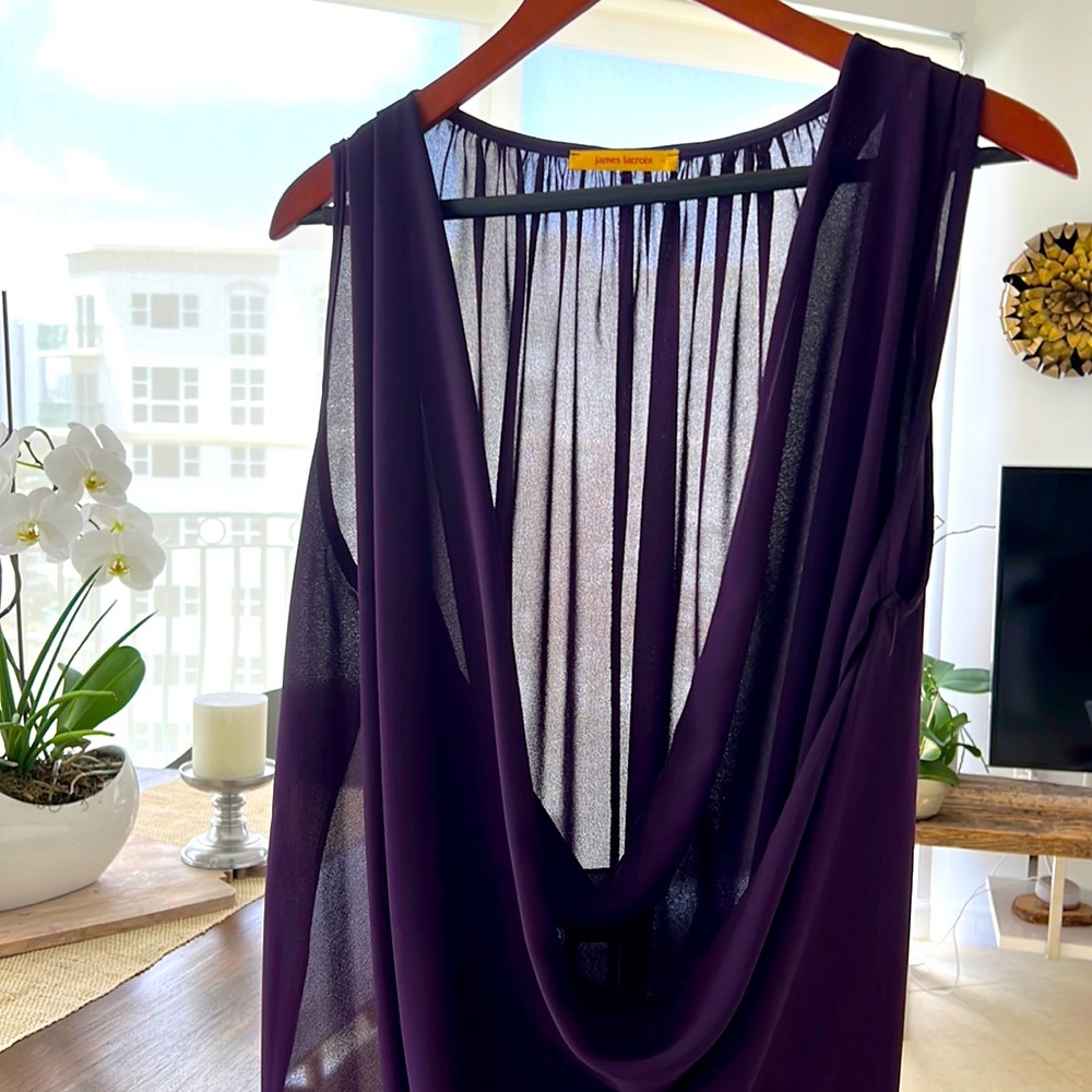 Cocktail, purple sheer dress